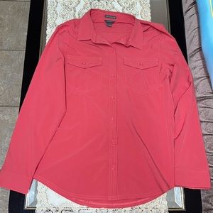 Eddie Bauer salmon pink button-down shirt